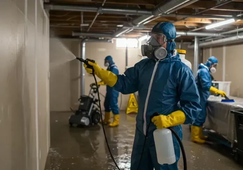 Basement Sanitization and Antimicrobial Treatment process in Ambridge, PA