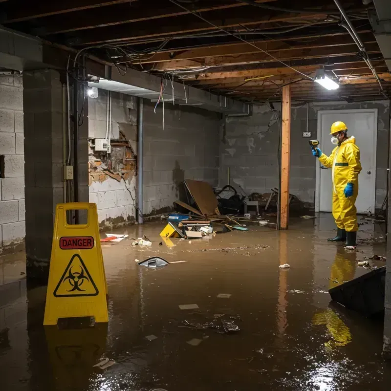 Flooded Basement Electrical Hazard in Ambridge, PA Property